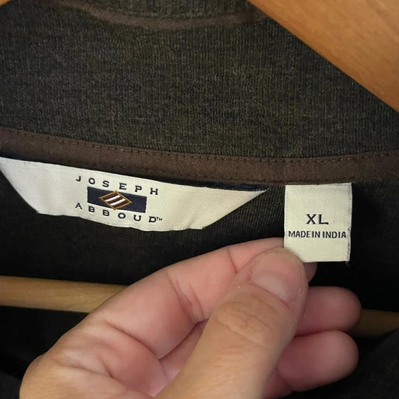 Men’s Joseph Abboud brown coffee colored 1/4 zip pullover XL - Picture 3 of 4